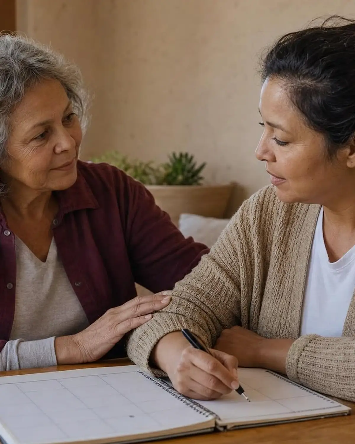 Supportive recovery scene illustrating accessibility statement