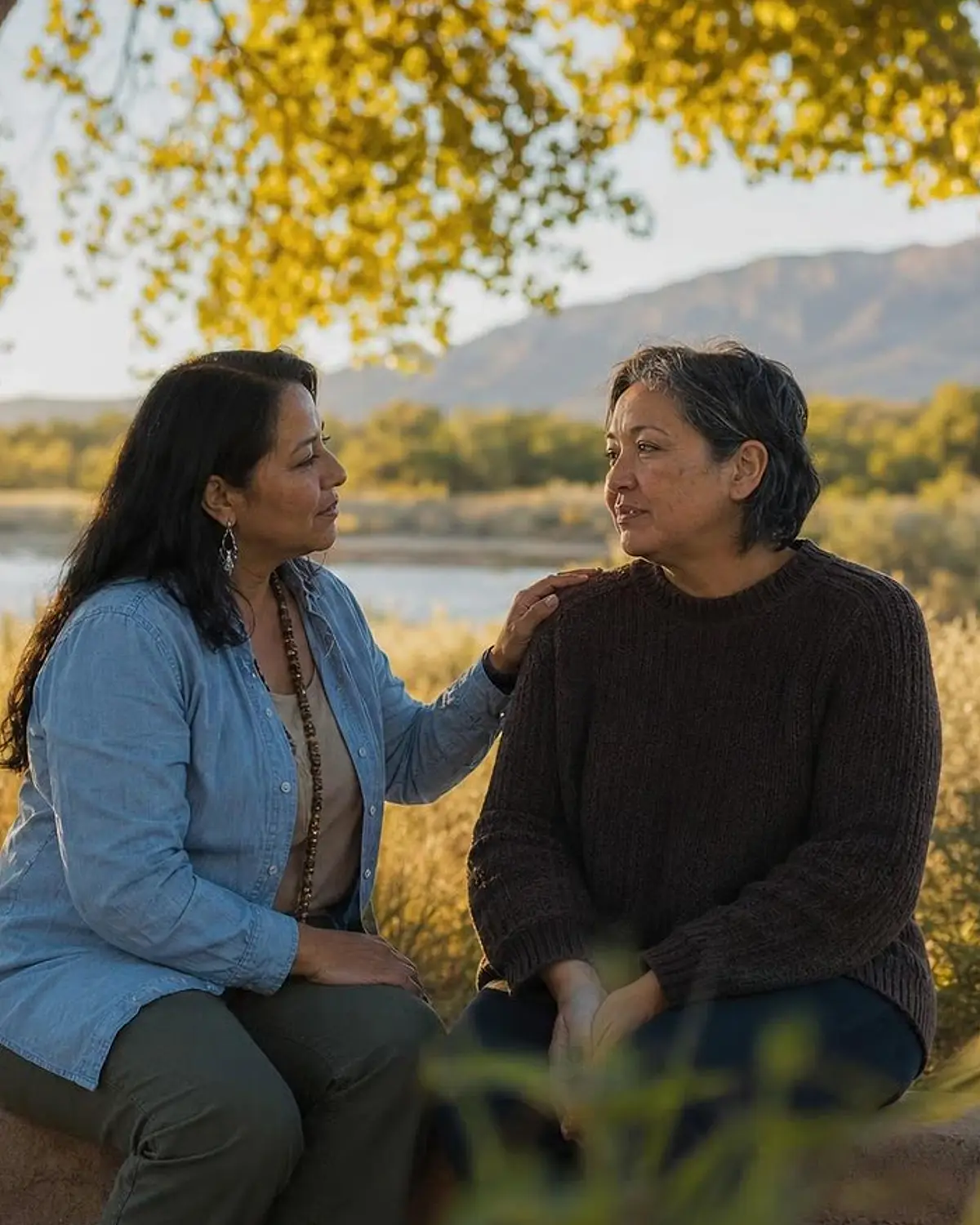 Supportive recovery talk representing addiction and mental health support questions from Zuni Pueblo, NM before travel to Albuquerque