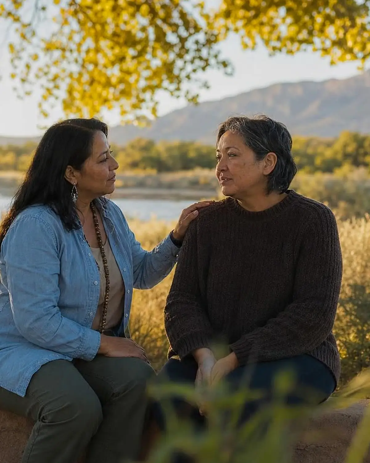 Supportive recovery talk representing amphetamine questions from Española, NM before travel to Albuquerque