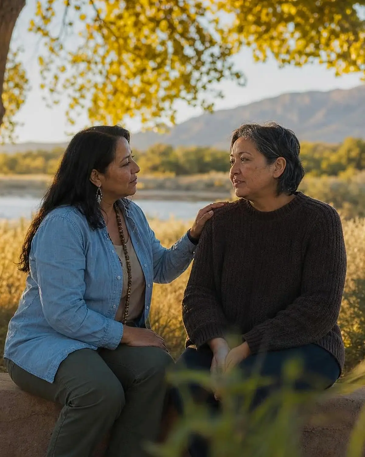 Supportive recovery talk representing barbiturates questions from Zuni Pueblo, NM before travel to Albuquerque