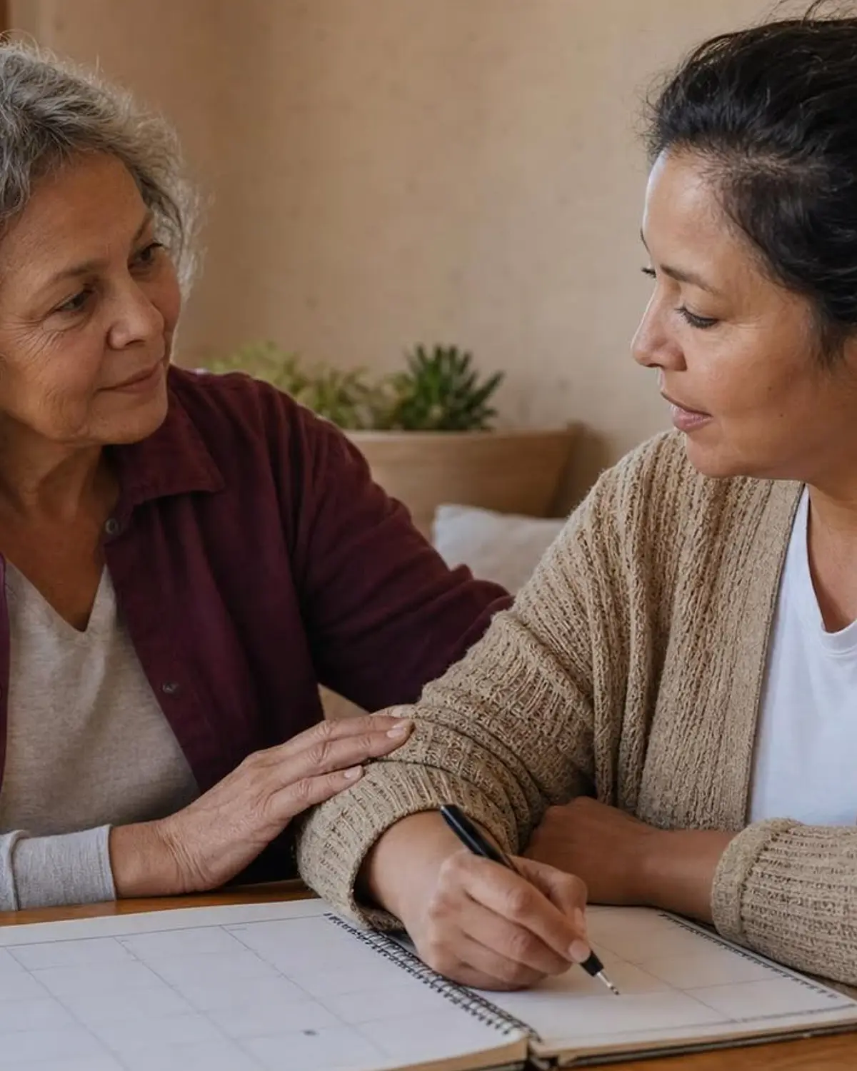 Supportive recovery scene illustrating chlordiazepoxide (librium) and addiction