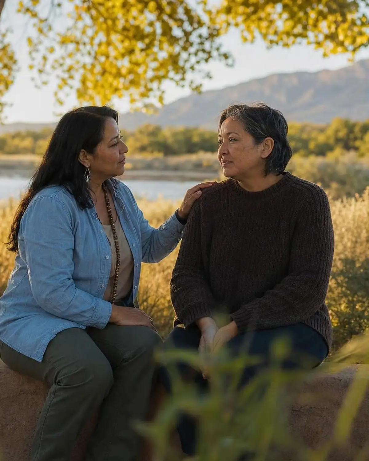 Supportive recovery talk representing community reinforcement approach questions from Las Vegas, NM before travel to Albuquerque