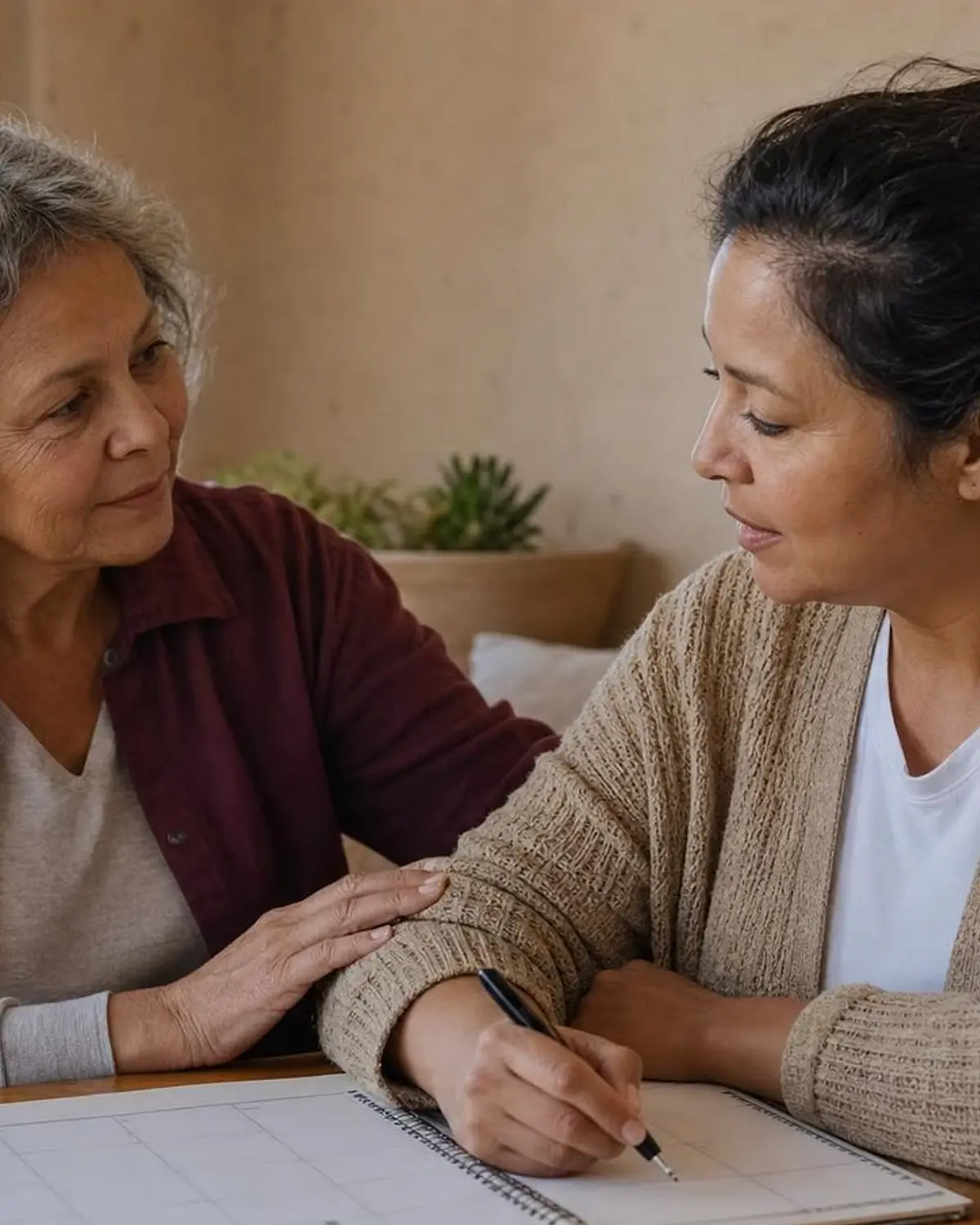 Supportive recovery scene illustrating family therapy and support
