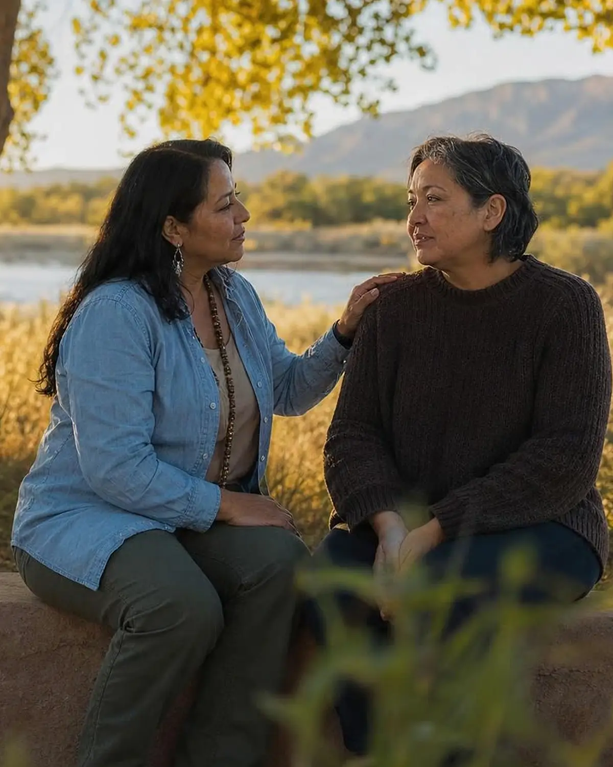 Supportive recovery talk representing group therapy questions from Bloomfield, NM before travel to Albuquerque