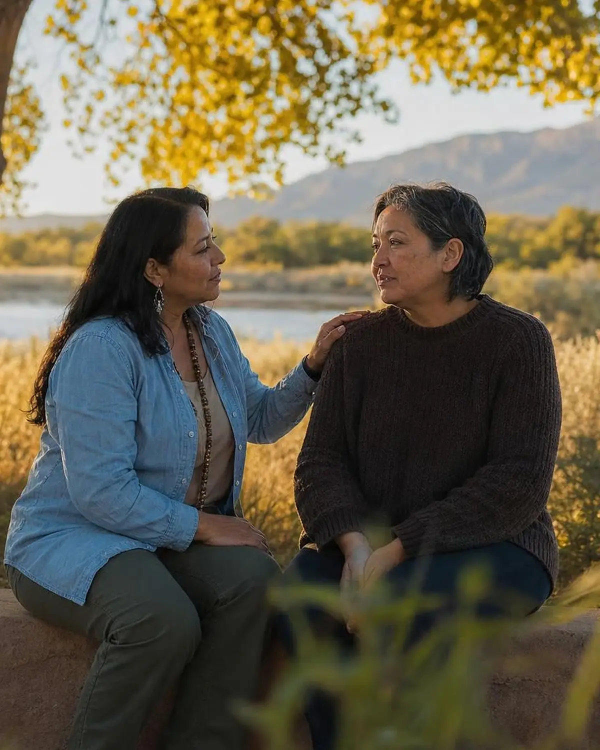 Supportive recovery talk representing group therapy questions from Grants, NM before travel to Albuquerque