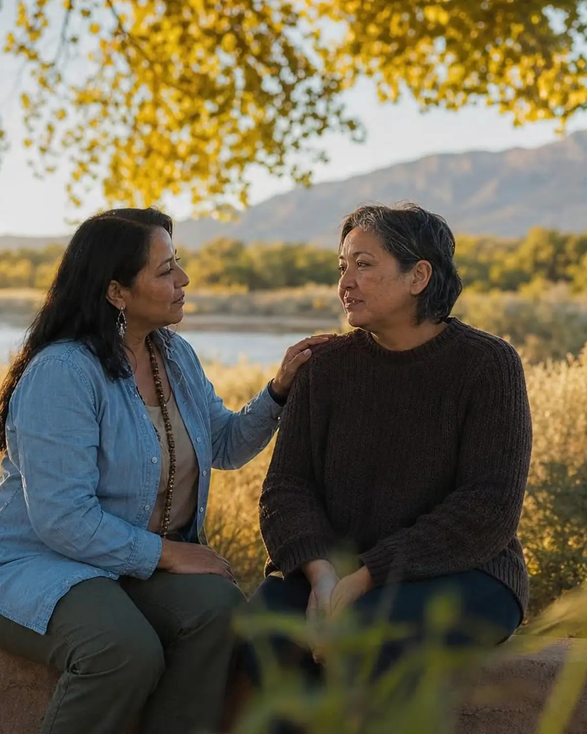 Supportive recovery talk representing group therapy questions from Los Ranchos de Albuquerque, NM before travel to Albuquerque