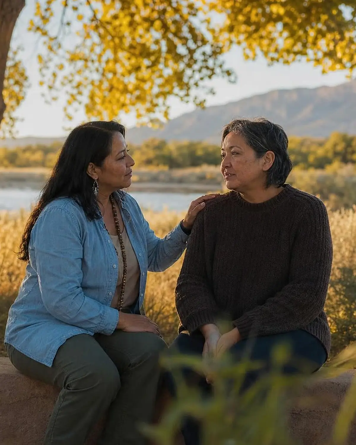 Supportive recovery talk representing group therapy questions from Mesilla, NM before travel to Albuquerque