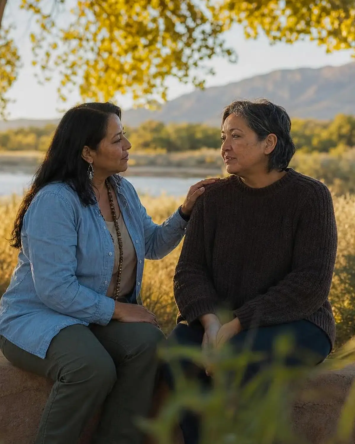 Supportive recovery talk representing group therapy questions from Portales, NM before travel to Albuquerque