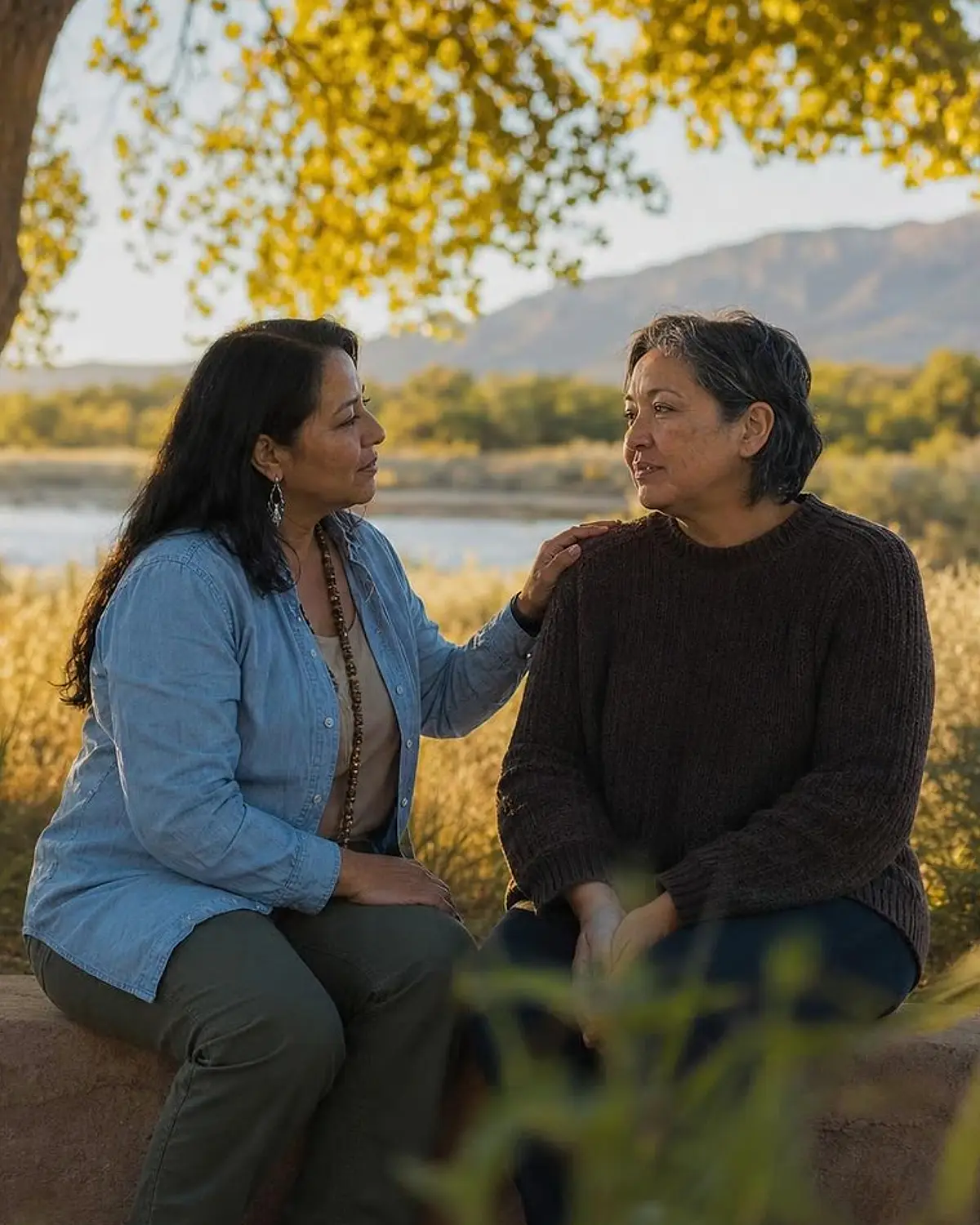 Supportive recovery talk representing group therapy questions from Sunland Park, NM before travel to Albuquerque
