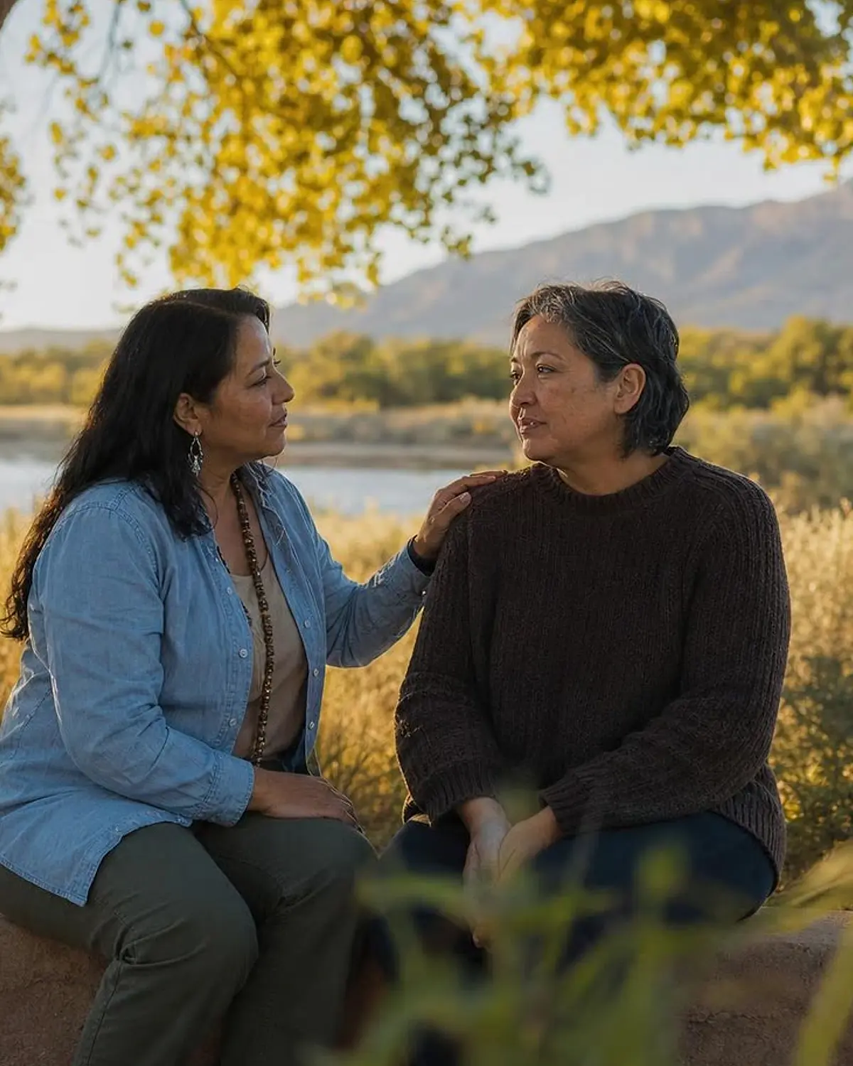 Supportive recovery talk representing group therapy questions from Tularosa, NM before travel to Albuquerque