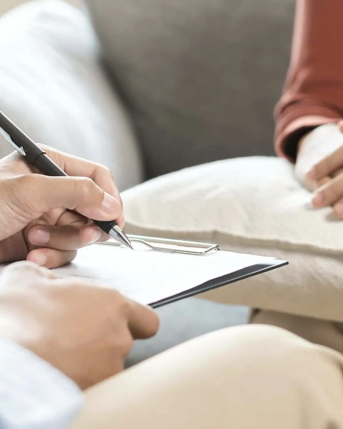 Supportive recovery scene illustrating individual therapy