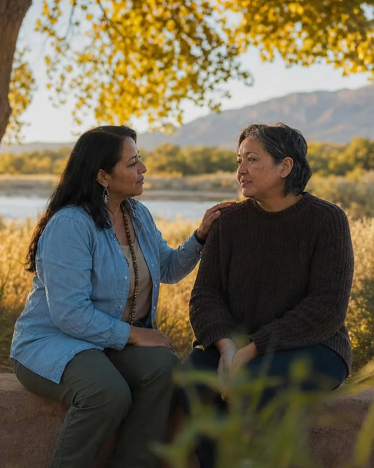 Supportive recovery scene illustrating meeting and community support