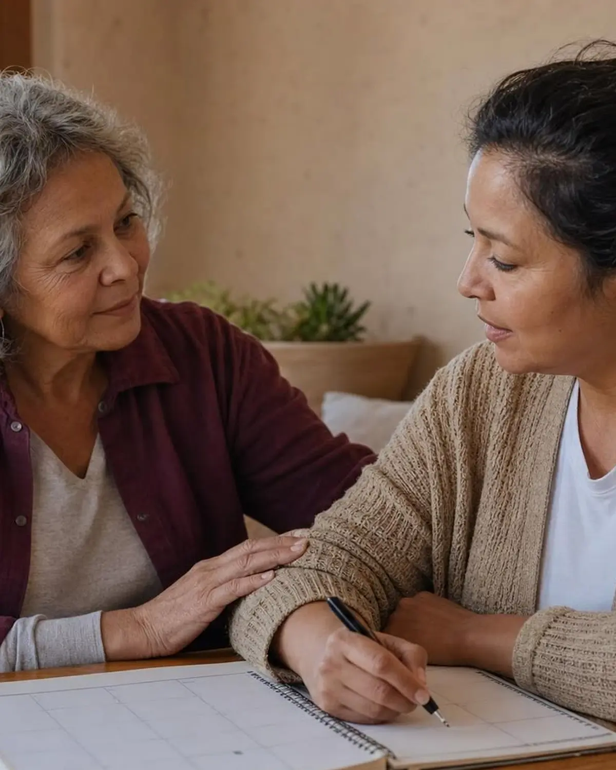 Supportive recovery scene illustrating new mexico family resources
