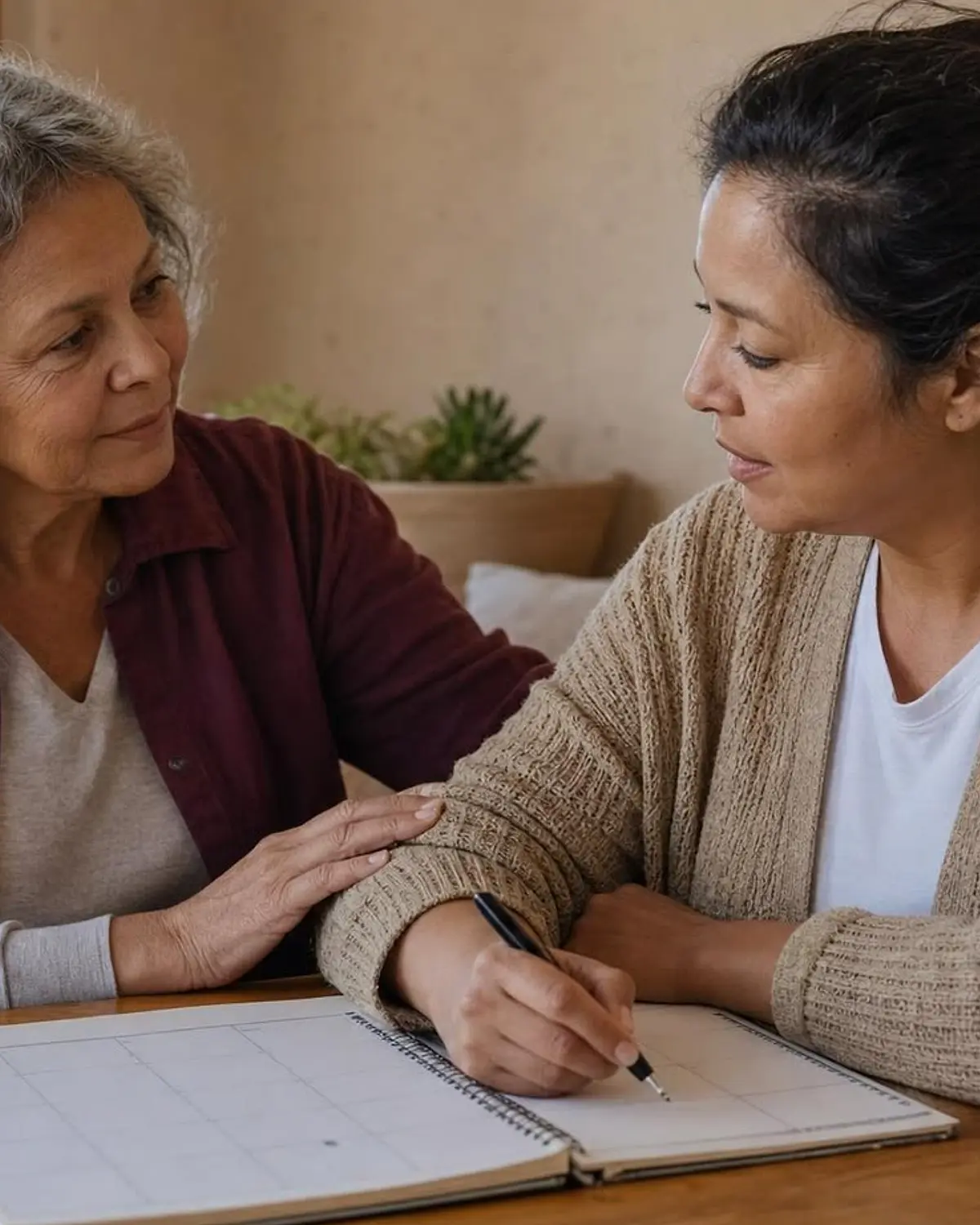 Supportive recovery scene illustrating prescription stimulants and addiction