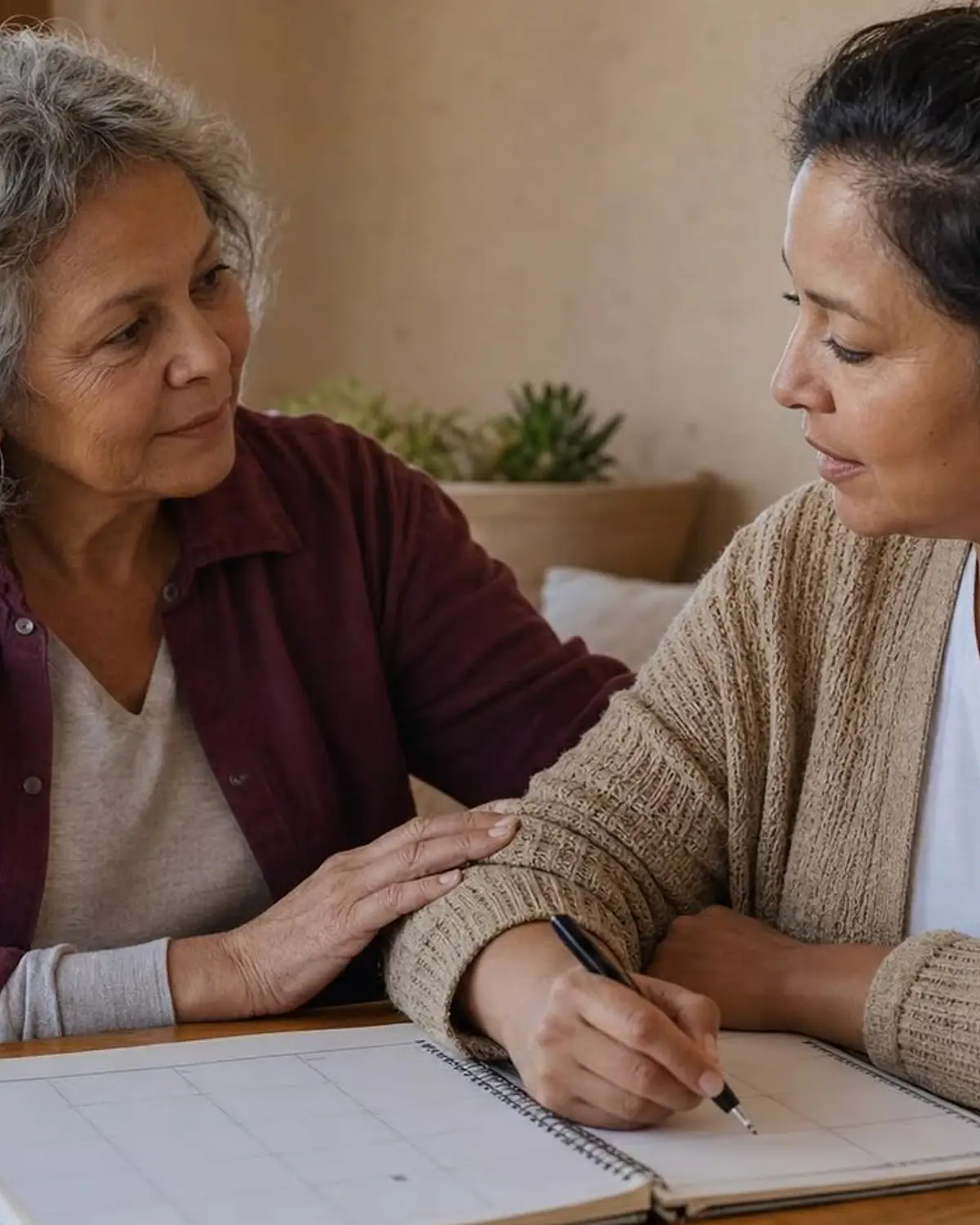 Supportive recovery scene illustrating professional referral center