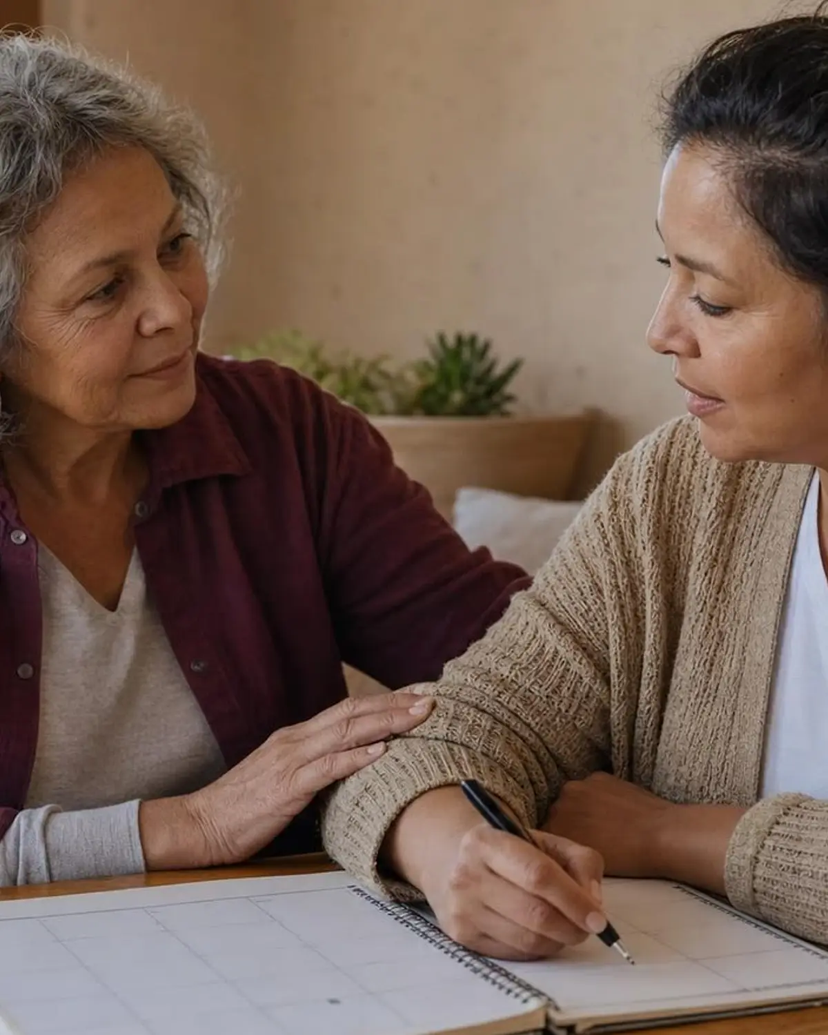 Supportive recovery scene illustrating relapse prevention
