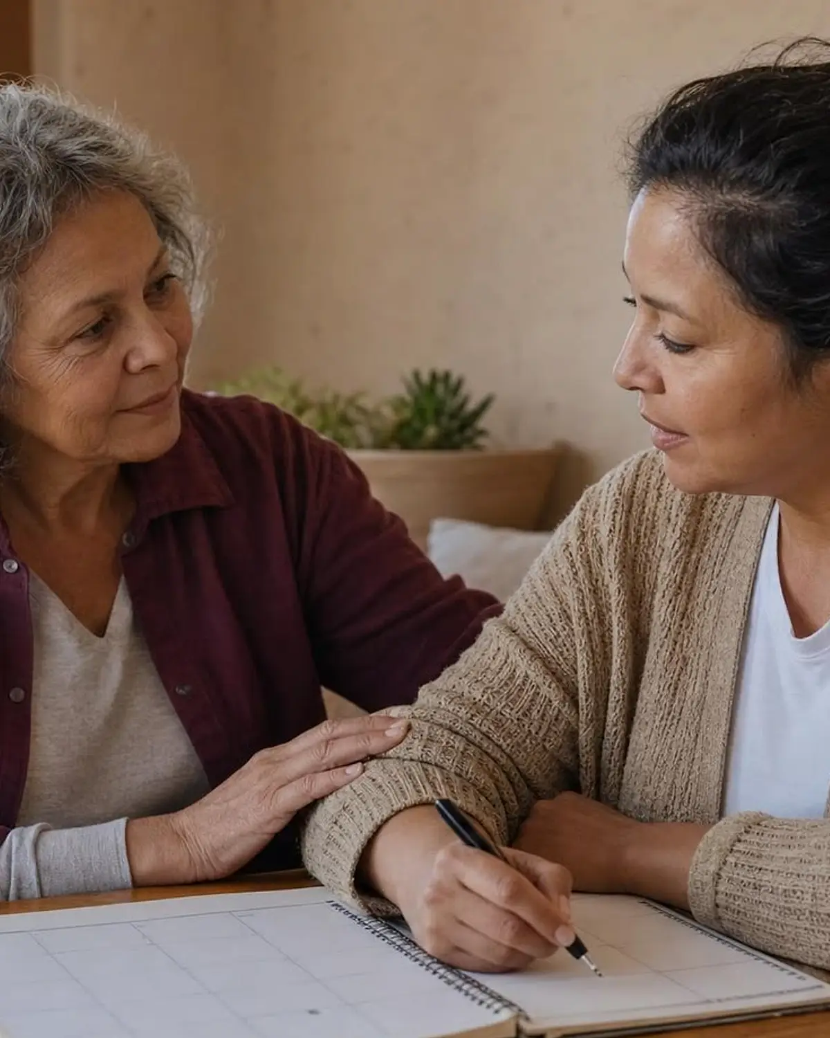 Supportive recovery scene illustrating supporting a sibling