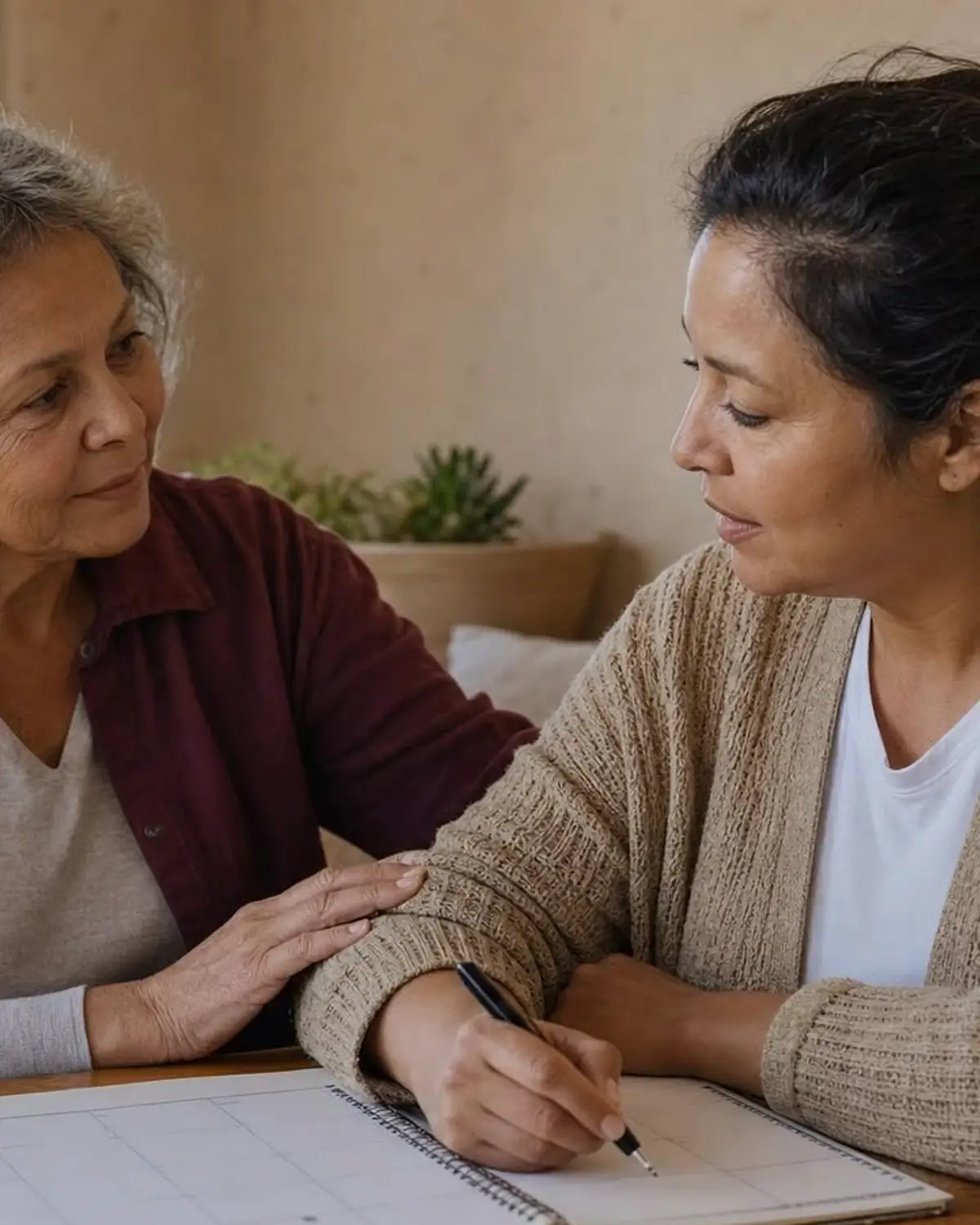 Supportive recovery scene illustrating tianeptine and addiction