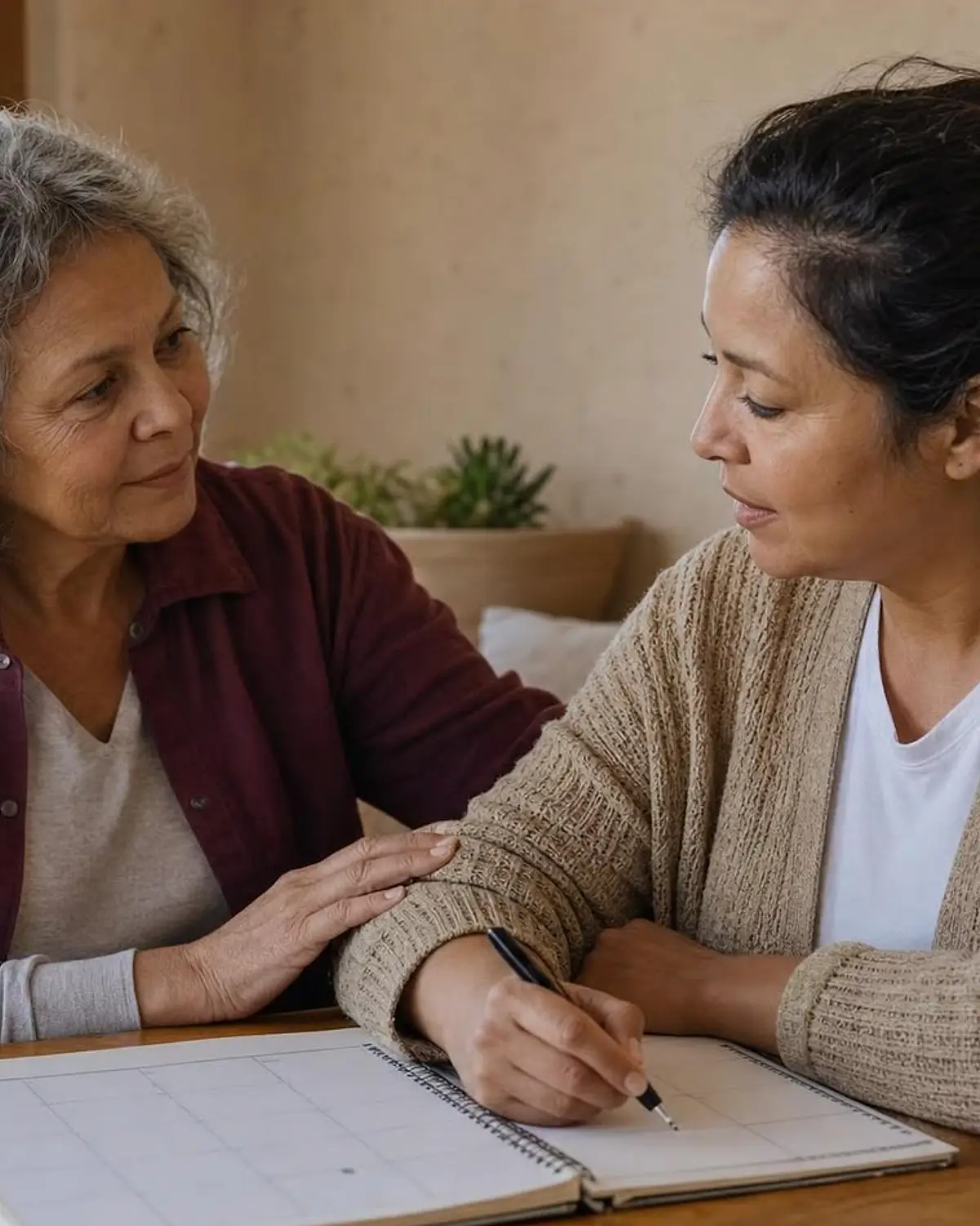 Supportive recovery scene illustrating when mental health symptoms worsen