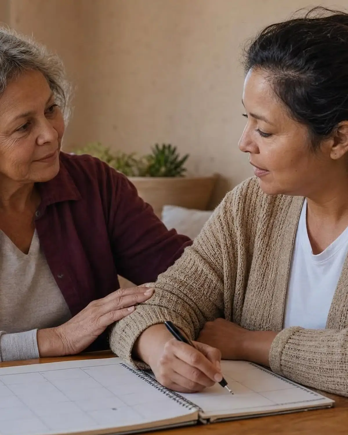 Supportive recovery scene illustrating zolpidem (ambien) and addiction